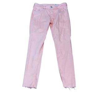 AG Adriano Goldschmeid The Legging Super Skinny Ankle Peach Jeans Raw Hem